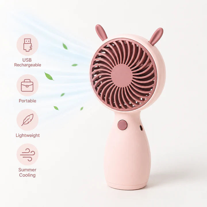 Portable USB Rechargeable Mini Handheld Fan | Lightweight Personal Cooling Fan | Strong Airflow | Portable Summer Cooling Fan (Random color)