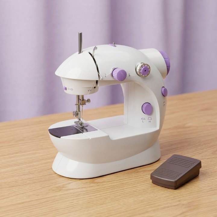 SM-202A Electric Mini Sewing Machine �Double Threads & Two Speed Control for Home & Travel