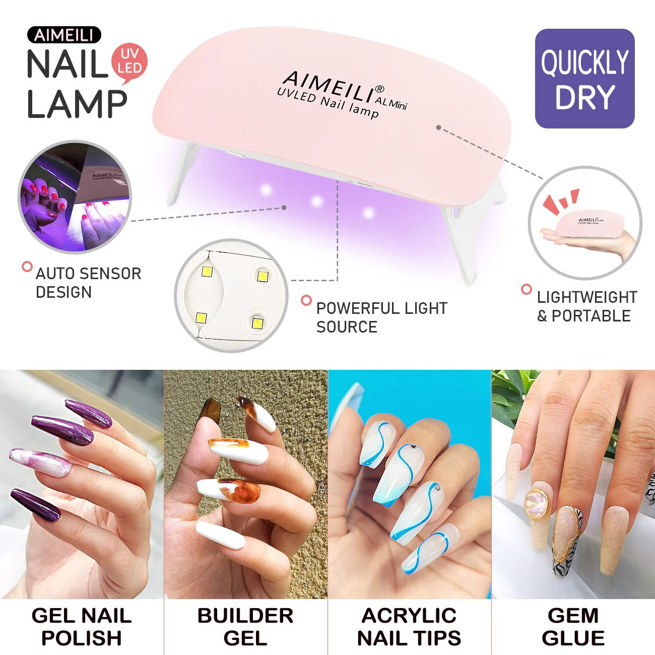 Mini Uv Led Nail Lamp Portable Gel Curing Lamp Pocket Size Compact Mini Nail Dryer For Quick And Efficient Nail Care