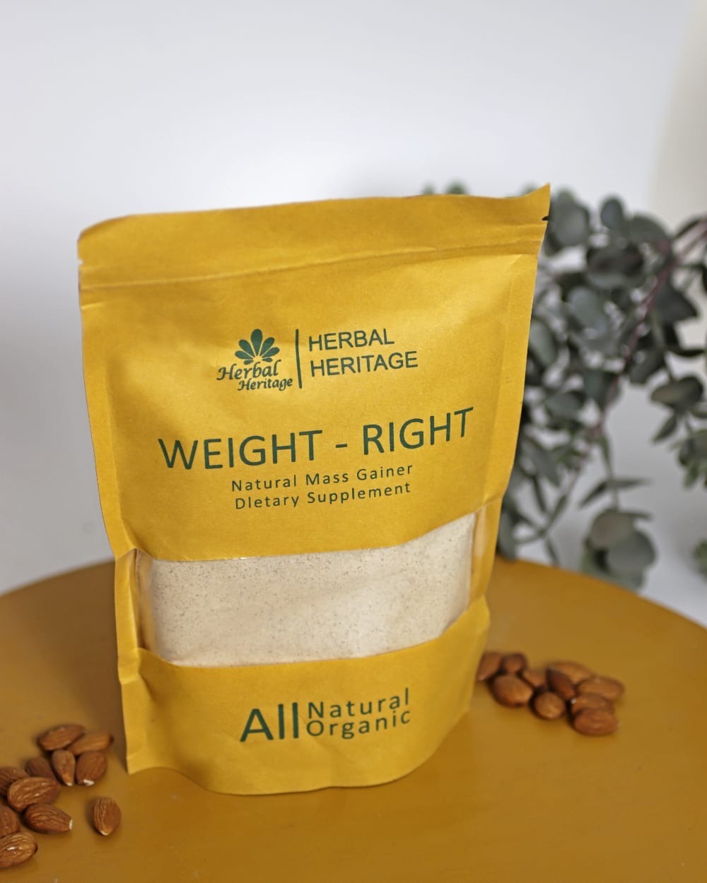 Herbal Heritage WEIGHT-RIGHT Natural Mass Gainer �Organic Dietary Supplement for Healthy Weight Gain (100g)