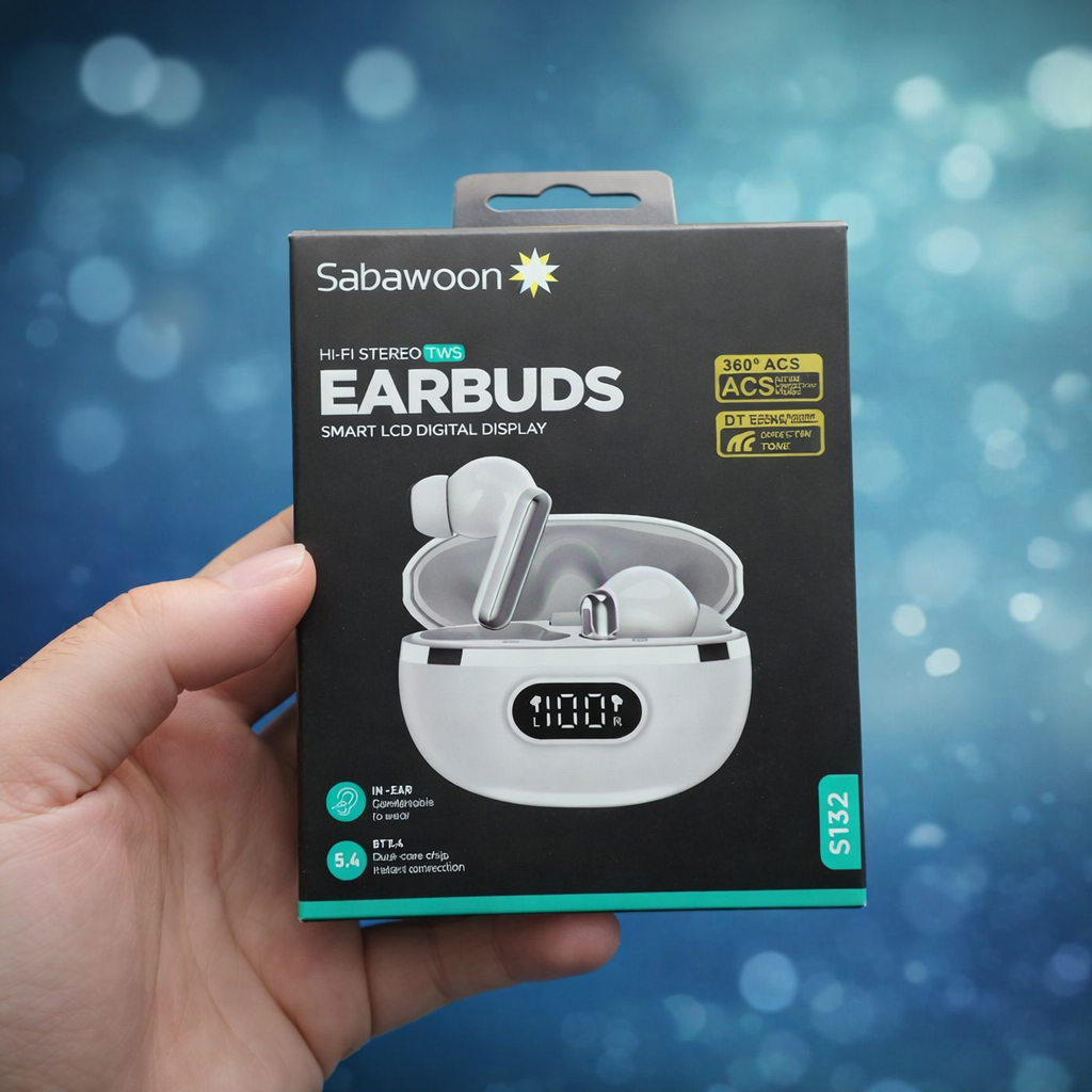 Sabawoon Smart Digital Display Wireless Earbuds �Bluetooth these earbuds are perfect for music & gaming