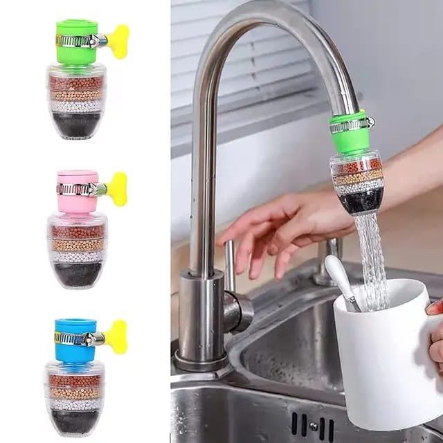 Fine Filter Faucet Anti Splash Water Saving Shower Head Purifier 6 Layer Filter Cartridge For Kitchen | Random Colour