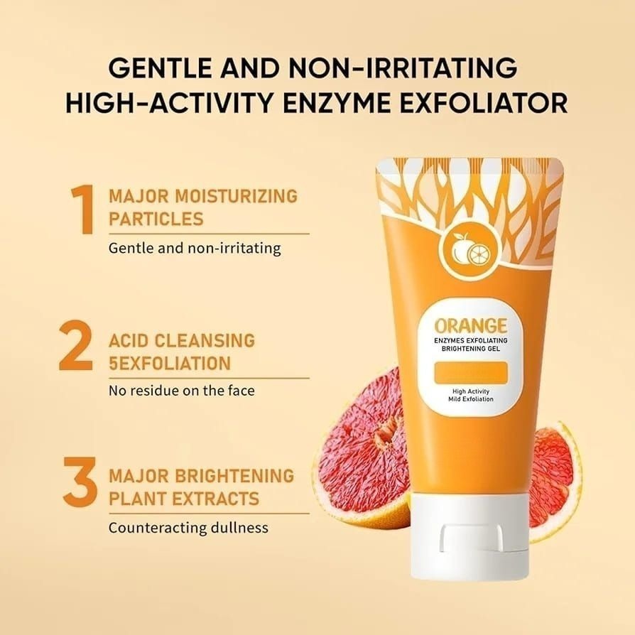 Orange Enzyme Exploiting Gel �Brightening, Exfoliating & Nourishing Citrus Skincare for Radiant, Healthy, Glowing Complexion Every Day (80gm)