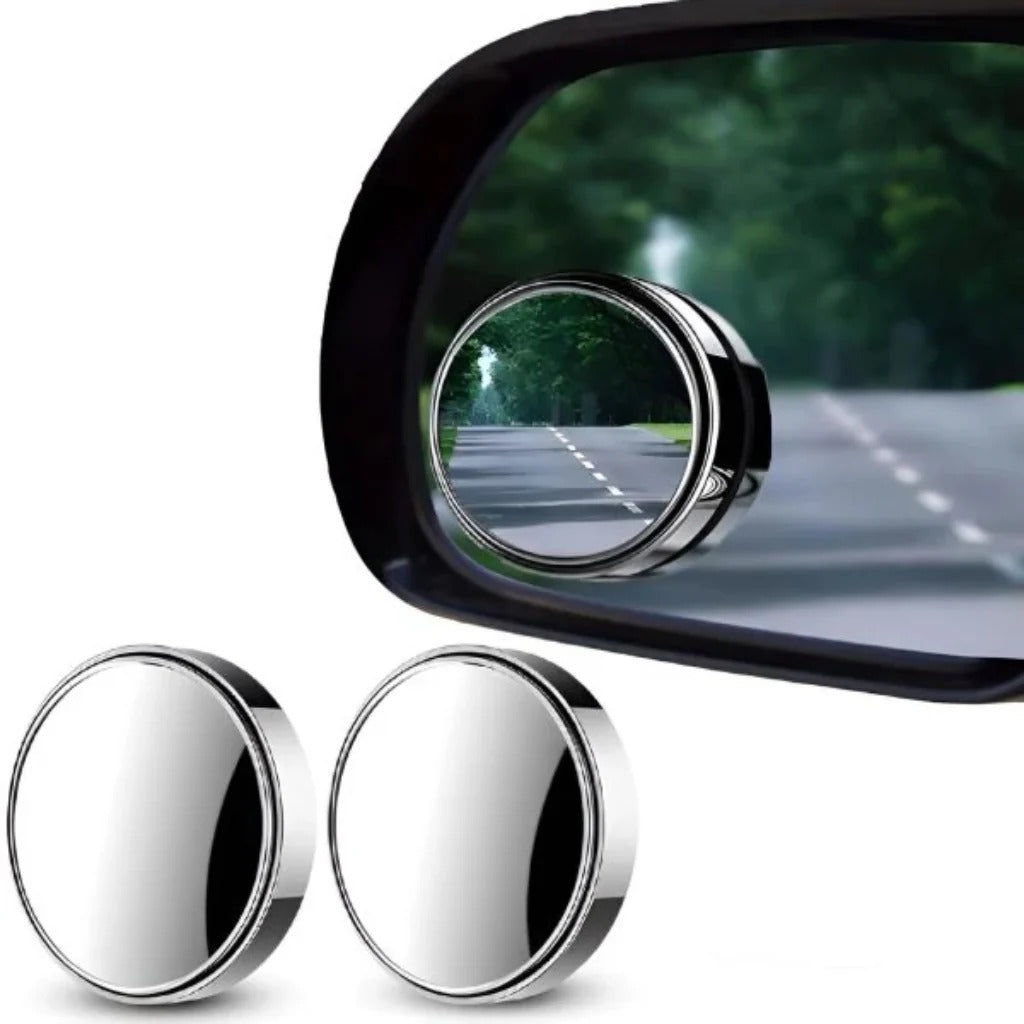 Car Blind-Spot Side Mirror Silver Frame - (2 Pc / Set)