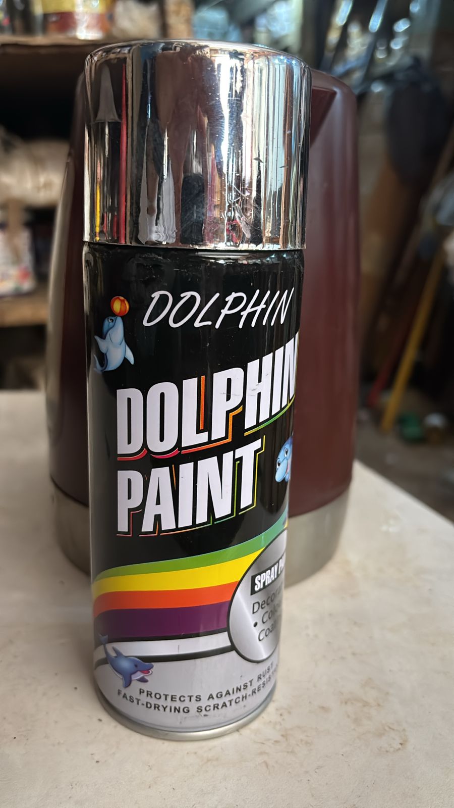 Dolphin Chrome Silver Spray Paint 300ml �High Shine Metallic Finish Spray