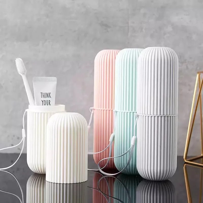 Portable Toothbrush Holder Case Toothpaste Storage Cup Household Travel (random color) - 1 Piece