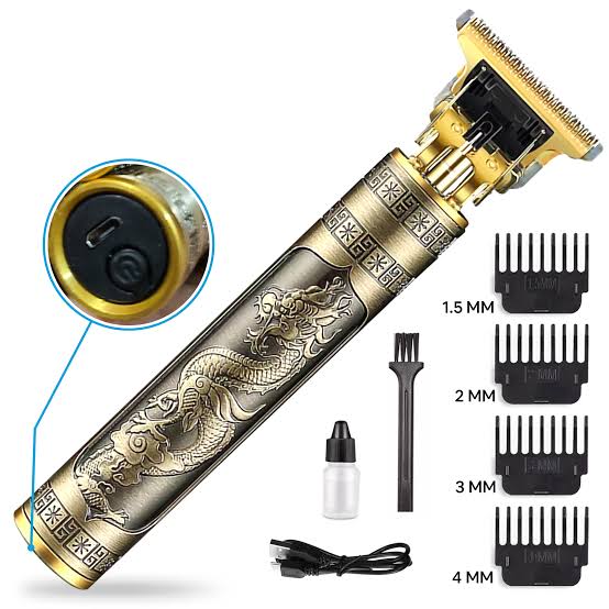 Metal Body Vintage T9 Hair Trimmer for Men �Professional USB Rechargeable Beard & Hair Cutting Machine | Precision Shaver with Powerful Motor