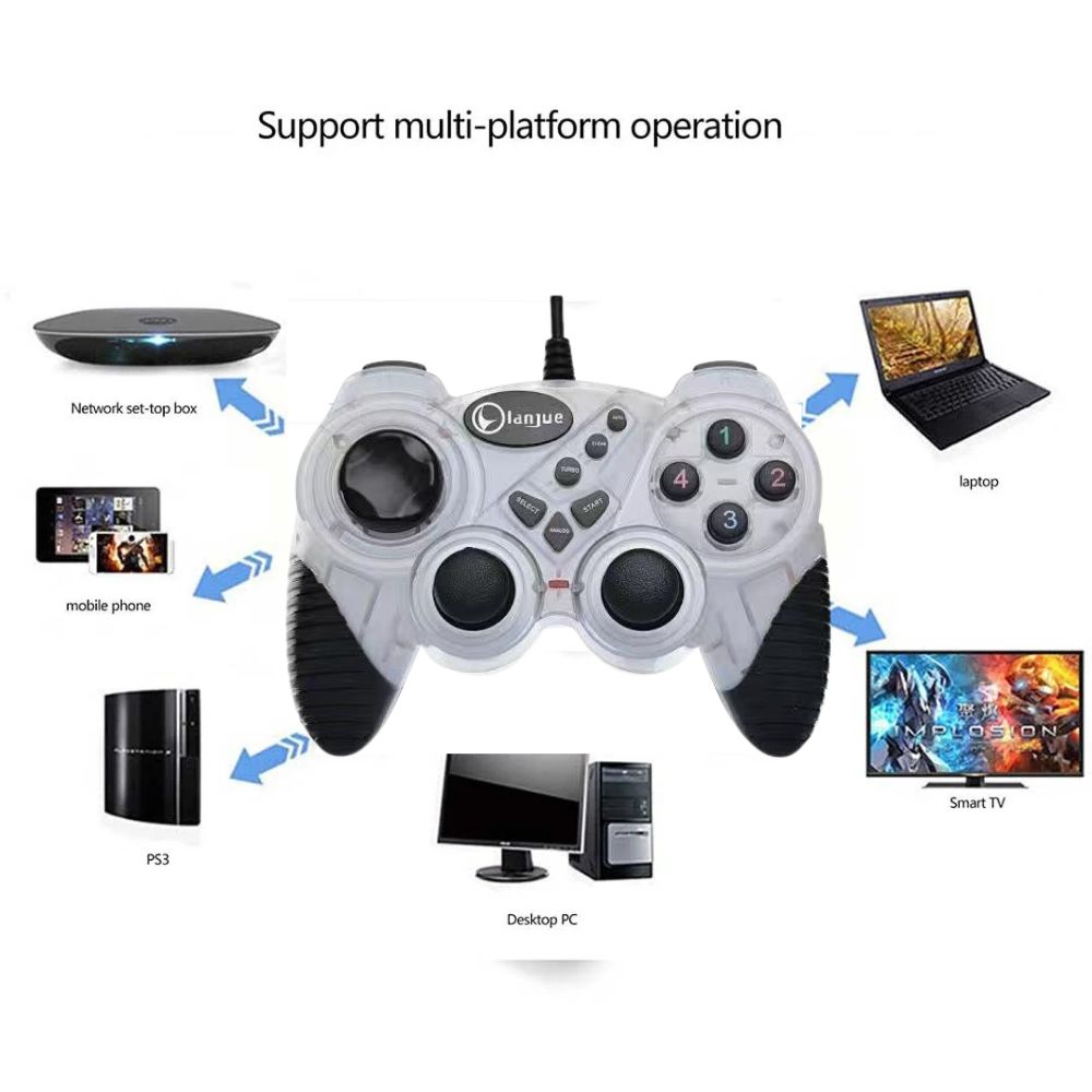 Double Shock USB Game Controller Durable Comfortable