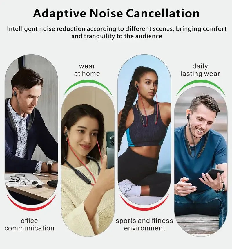 EroreX BT E20 ENC Wireless Neckband Earphones �Noise Cancellation, Bluetooth 5.3, Magnetic Design & Long Battery Life