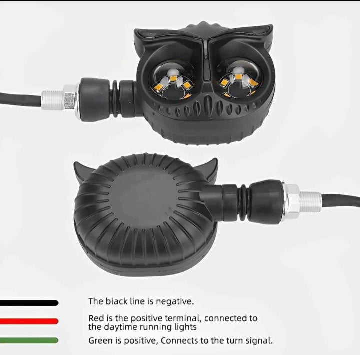 Universal Owl Fog Light & 4 Owl Indicator Set for 70CC, 125CC, and Universal Motorcycles