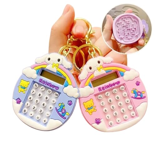 Cute Calculator Keychain | Trendy Stationery | Mini Portable | Fun Problem Solving (Random Design)