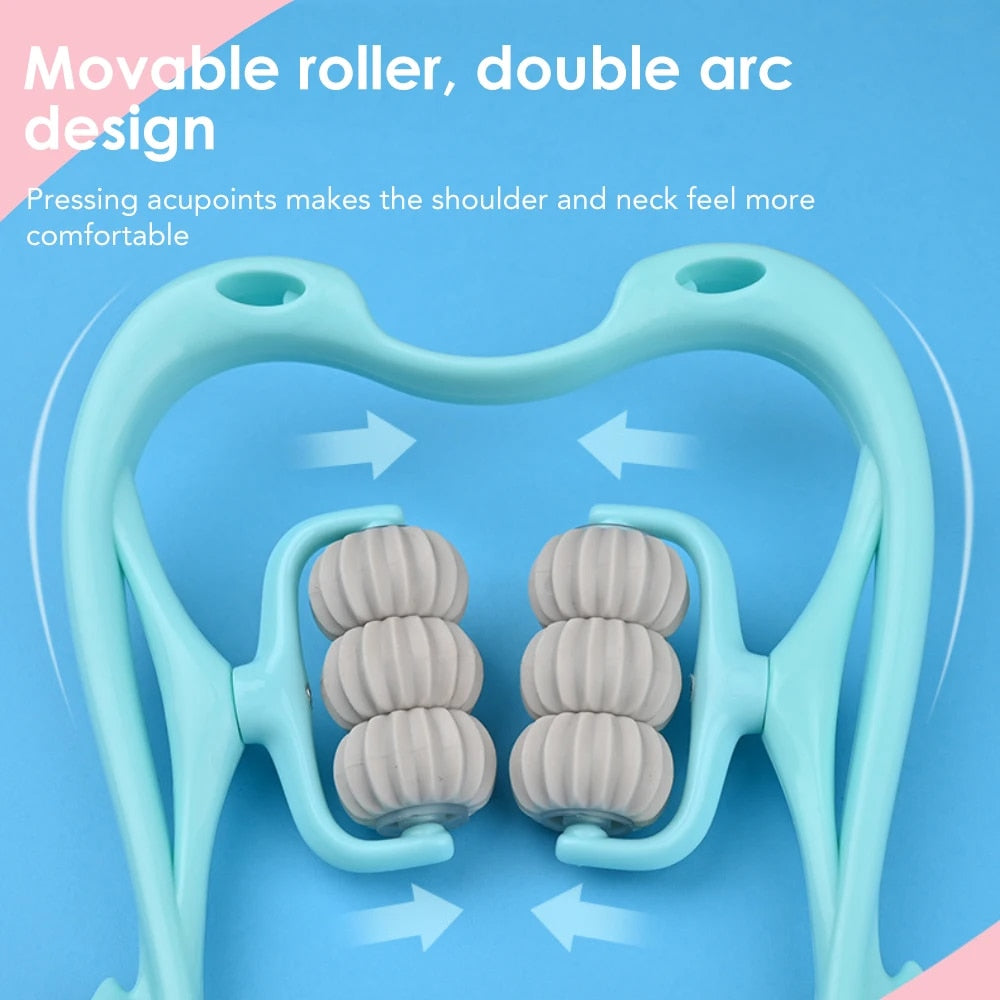 6-Wheel Neck & Spine Massager | Deep Tissue Cervical Massager for Neck, Back & Shoulder Pain Relief | Multifunctional Manual Massage Tool