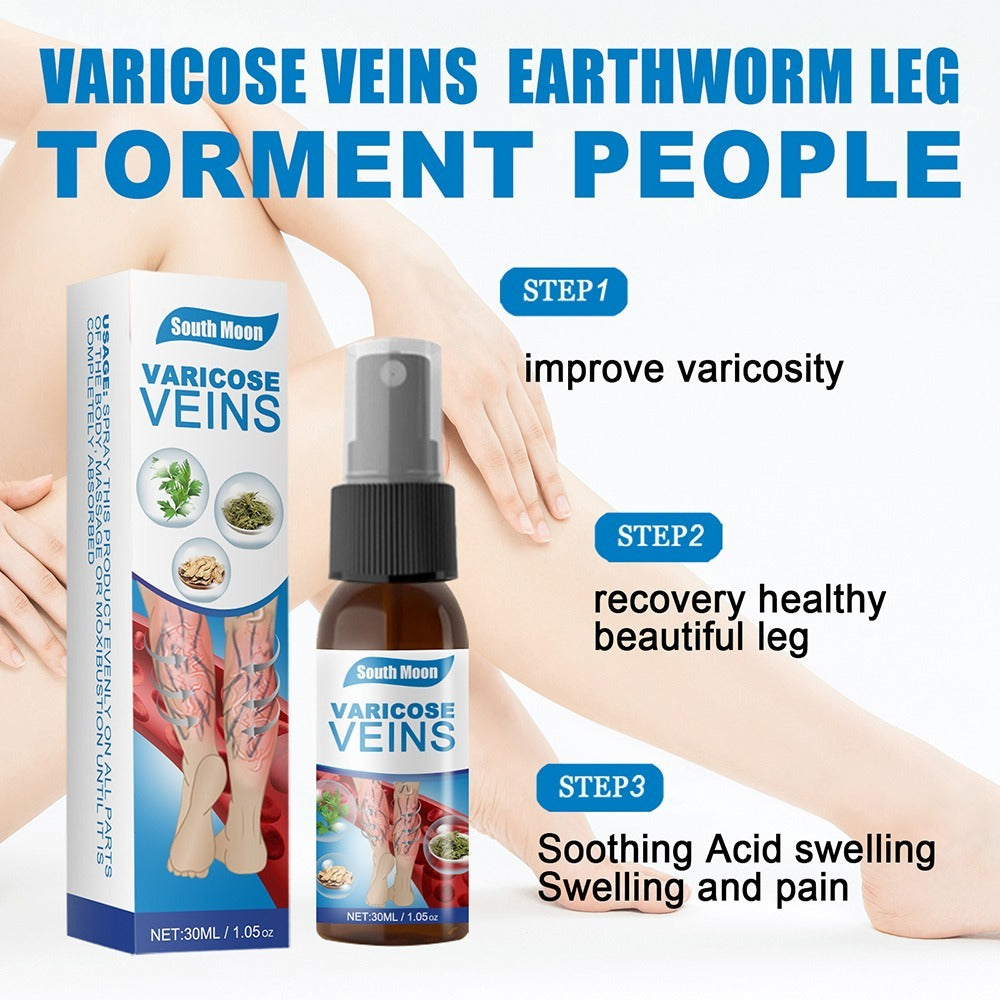 South Moon Varicose Veins Treatment Spray �30ml Advanced Formula for Spider Veins, Leg Pain & Swelling Relief | Natural Herbal Spray for Better Circulation