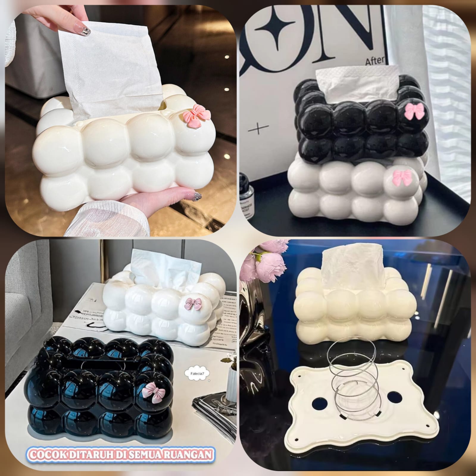 Bubble Shape Tissue Box Holder | Non-Slip Plastic Cover For Stylish Storage | Random Colour