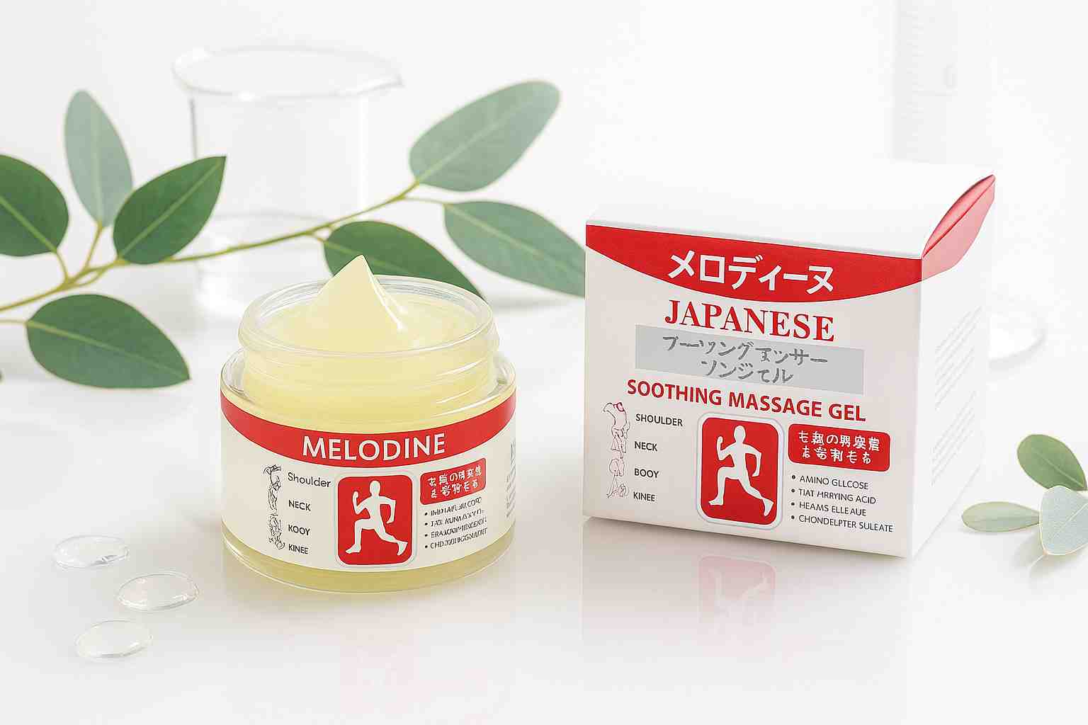 MELODINE Japanese Soothing Massage Gel �Muscle & Joint Pain Relief Cream For Shoulder, Neck, Back & Knee �Fast-Absorbing Herbal Formula