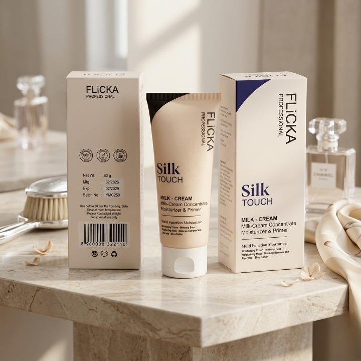 Flicka Professional Silk Touch Milk-Cream �Multi-Function Moisturizer & Primer - 60 gm