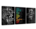 set of 3 Motivational sticky canvas frames for wall decore / sticky phototiles for office and home workplace