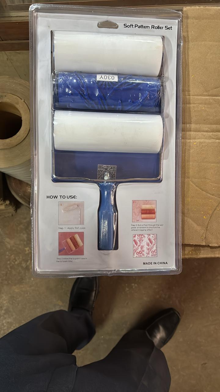 Roller Pattern Set �Paint Roller with Textured Design for Wall Decoration (6 Inch)