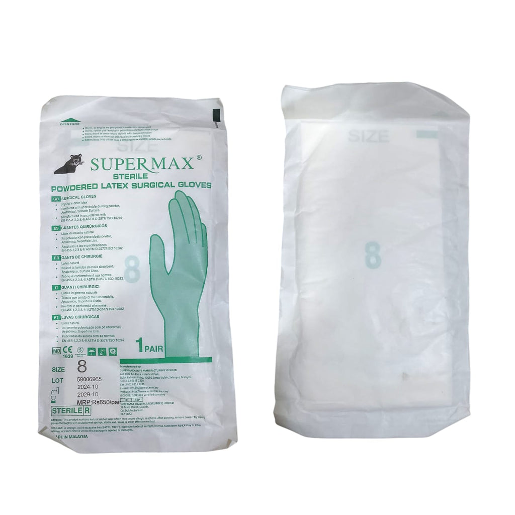 Super Max Powdered Latex Sterliz Gloves 1 – photo 1