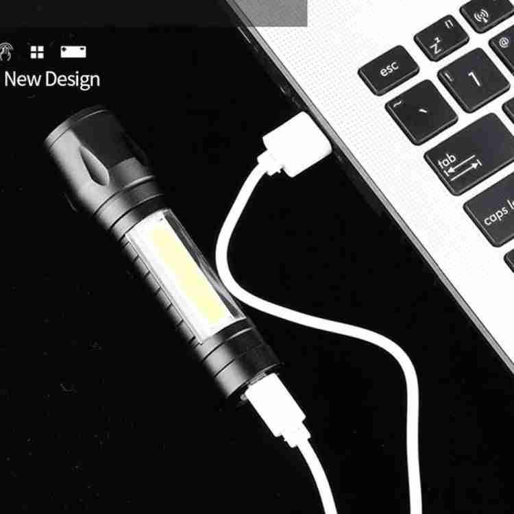Portable LED Flashlight �Mini Rechargeable Torch with Side Light | Plastic Body