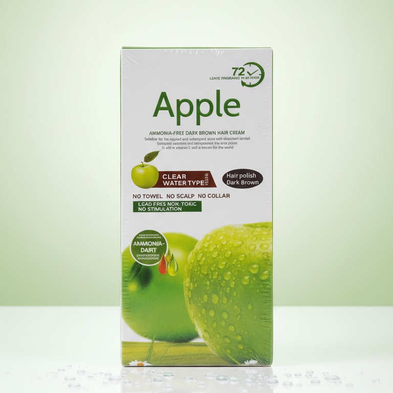 Apple Hair Color 200ml | Long-Lasting Shine And Smooth Finish | Nourishing Hair Dye For Natural, Vibrant, And Lustrous Color (Dark Brown)