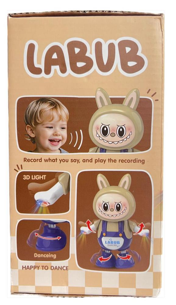 Doll Battery Operated Dancing labubu Toy with Light and Sound LABUBU Talking and Speech Repeatin