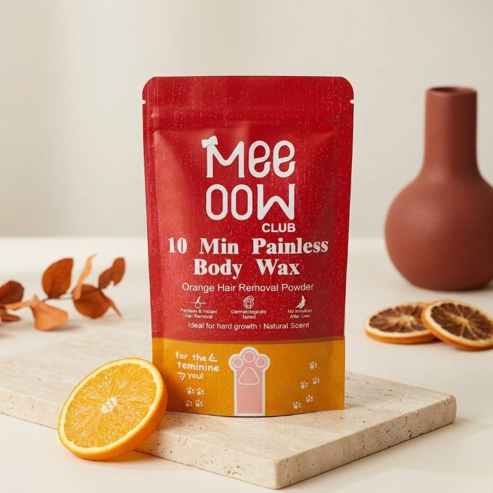 Meeoow Club 10 Min Painless Body Wax �Orange Hair Removal Powder for Smooth Skin - 100g