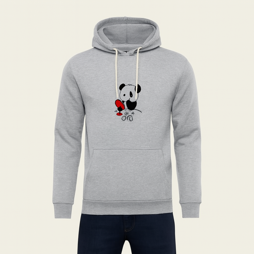 Premium Grey Bear Print Hoodie for Men & Boys �Summer Casual Collection