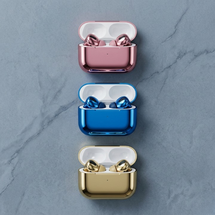 Premium AirPod Pro 2 Glossy Edition - Stylish Shining Wireless Earbuds with High-Fidelity Sound - Without Box - Random Color