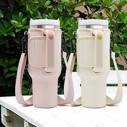 Portable Carry Bag for 40oz Stainless Steel Tumbler with Adjustable Strap | Random Color
