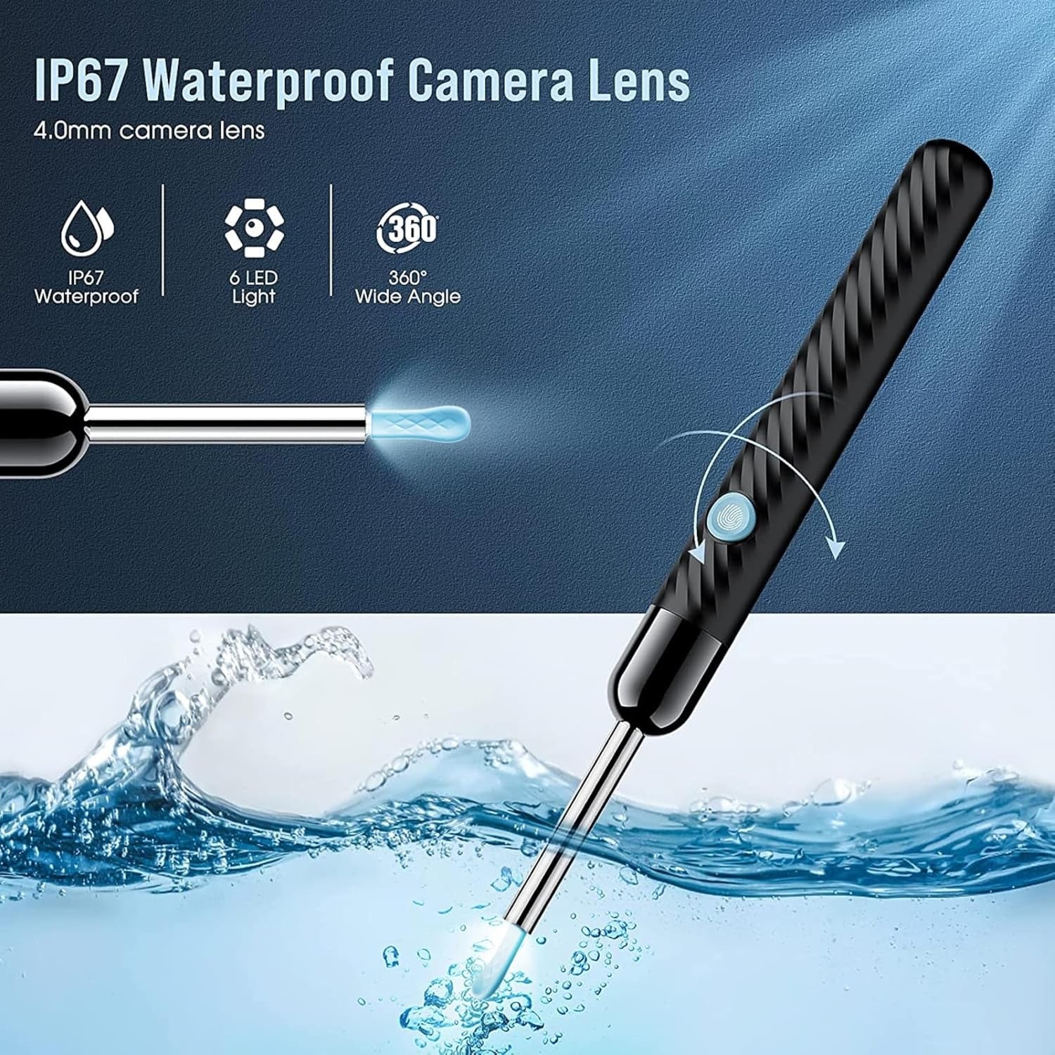 Rechargeable Smart Wireless Ear Camera Kit | Visual Ear Wax Removal Tool With Mobile Display | Random Colour