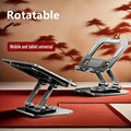 360? Rotating Metal Tablet &amp; Mobile - Adjustable, Foldable, and Portable Desk Mount with Cooling Design for Phones, Tablets, and Small Devices, Device Cooling Stand | Stainless Steel Stand, Tablet Holder Stand - Random Color