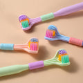 Three-Sided Soft Hair Toothbrush | Wrap-Around Deep Cleaning Manual Toothbrush for Adults & Children (Random Color, 1 Pc)