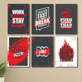6 PC Wall Decor Cardboard Phototiles With Double Tape For Back Sticking Red And White Motivational Quotes(8*11size)