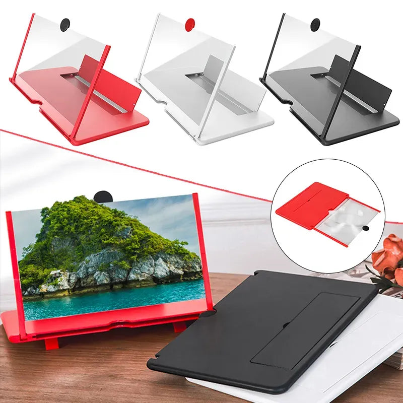 F3 Mobile Screen Magnifier 3D Enlarged Display Stand For Smartphones Eyes Protection 10 Inches | Random Color