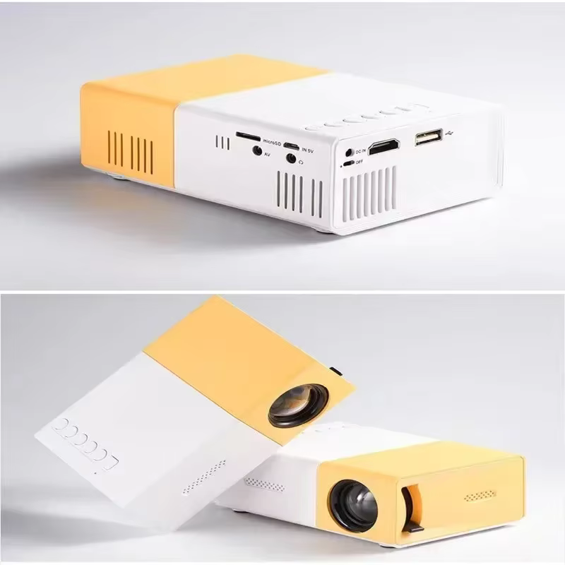Portable YG300 Mini LED Projector A1 LED LCD Mini Video Projector �International Version | Compact Home Theater | White & Yellow
