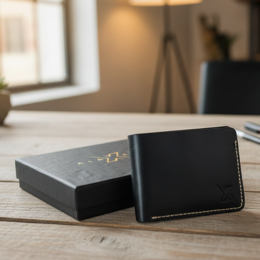 Men? Rugged Leather Wallet | Black Cow Leather | Durable & Stylish | Premium Quality