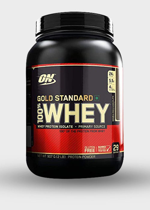 Optimum Nutrition Gold Standard 100 Percent Whey Protein Powder Double Rich Chocolate Flavor 2 Pounds 907g