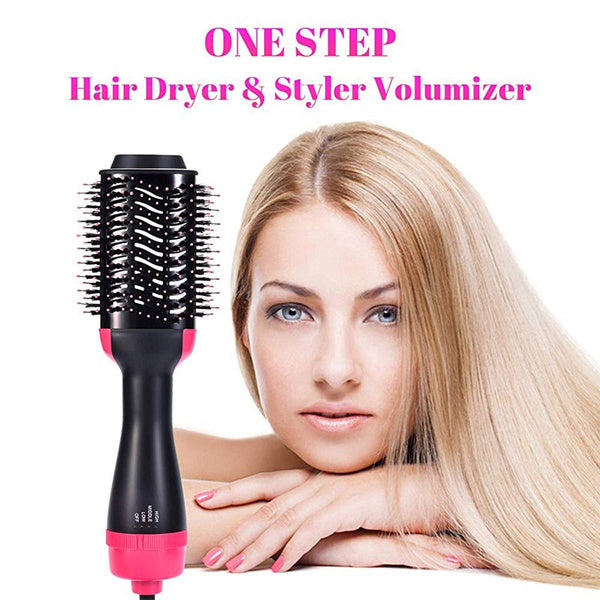 3-in-1 Hot Air Brush �Professional One-Step Hair Dryer, Straightener, and Curler