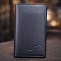 Premium Men? Long Leather Wallet �Multi-Slot Executive Bifold with Embossed Kangaroo Logo