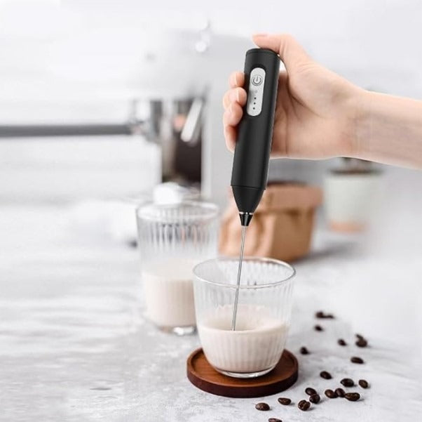 Electric Coffee & Egg Beater | USB Rechargeable | 2-in-1 Handheld Mixer | Adjustable Speed Frother & Milk Foamer