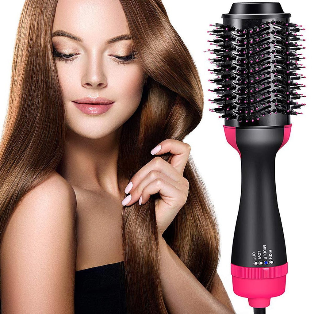 3-in-1 Hair Dryer with Comb, Hair Straightener & Curler for Easy Styling