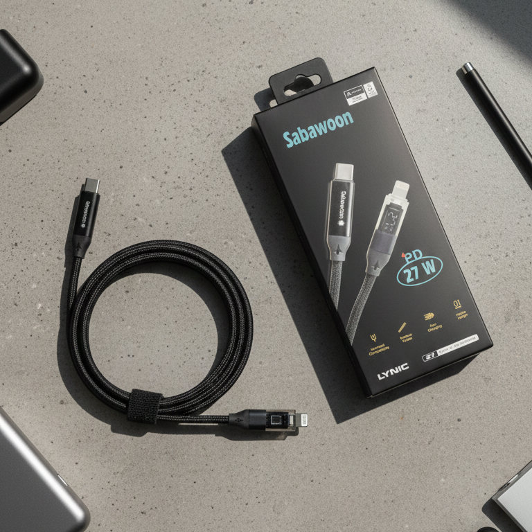 Sabawoon  Type-C to iPhone Cable | PD 27W Fast Charging �High-Speed, Safe & Durable