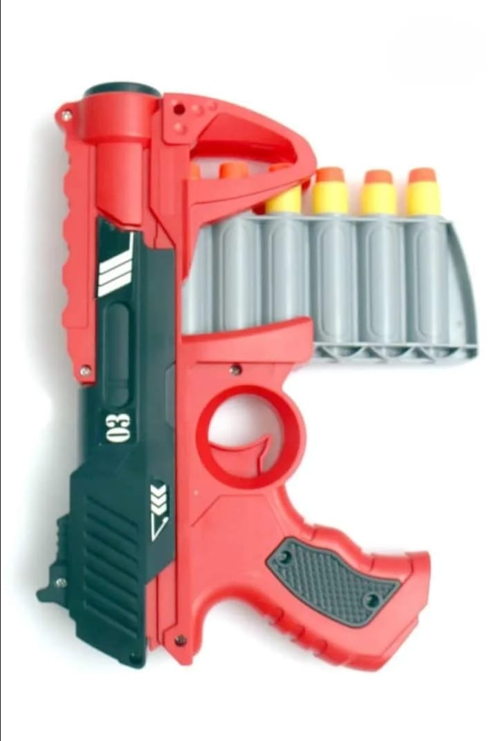 Nerf Gun 288-03 Soft Bullets Dart Blaster �Original Imported Multicolor Toy Gun for Kids (Random Color)