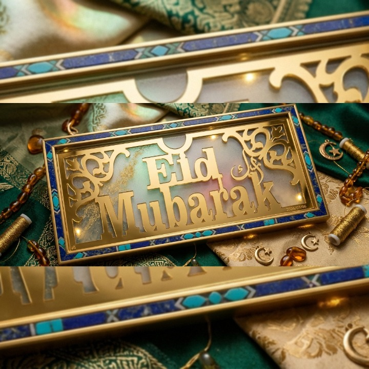Acrylic Eid Mubarak Eidi Envelope / Eidi Box for Cash Gifts �Premium Festive Money Holder (Random Design)