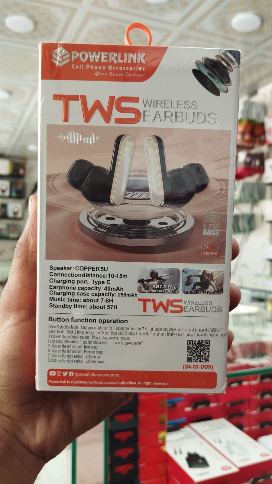 Powerlink Sonic TWS Wireless Earbuds with ANC + ENC Noise Cancellation & Wireless