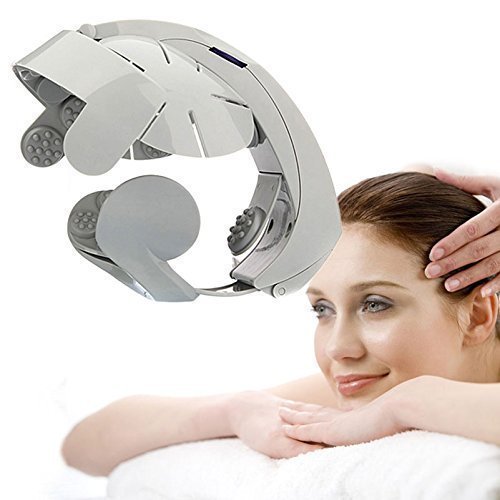 Electromagnet Electric Head Massager Digital Treatment Vibration Head Helmet Health Spa Brain pstress Pain Relief Massage Relax Easy Acupuncture Point (non rechargeable)