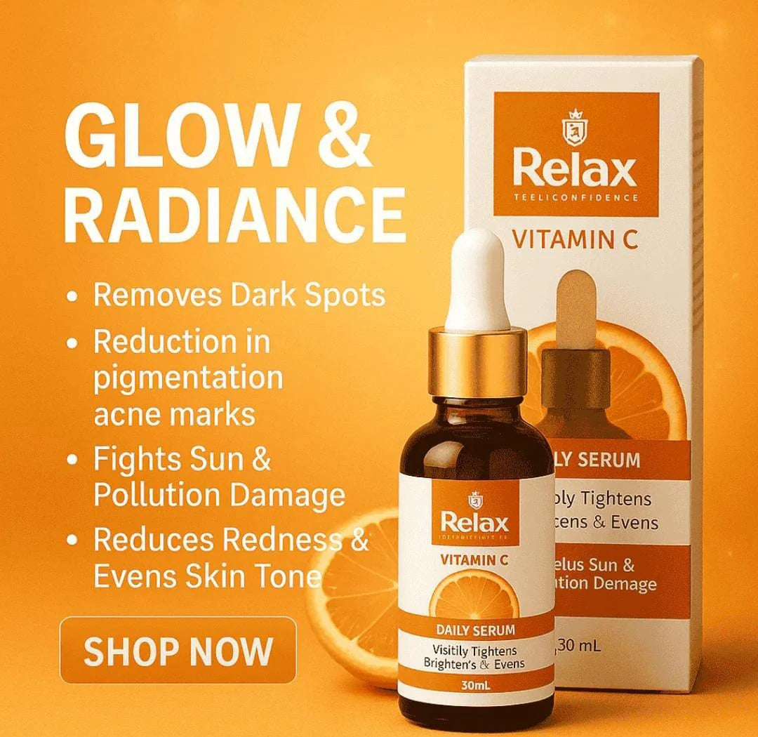Relax Vitamin C Daily Face Serum �Brightening, Anti-Aging & Hydrating Formula For Healthy Radiant Skin (30ml)