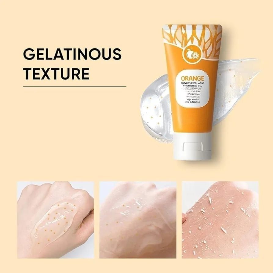 Orange Enzyme Exfoliating Gel | Brightening & Gentle Citrus Enzyme Scrub | Removes Dead Skin, Smooths Texture & Reveals Radiant, Glowing Skin (50gm)