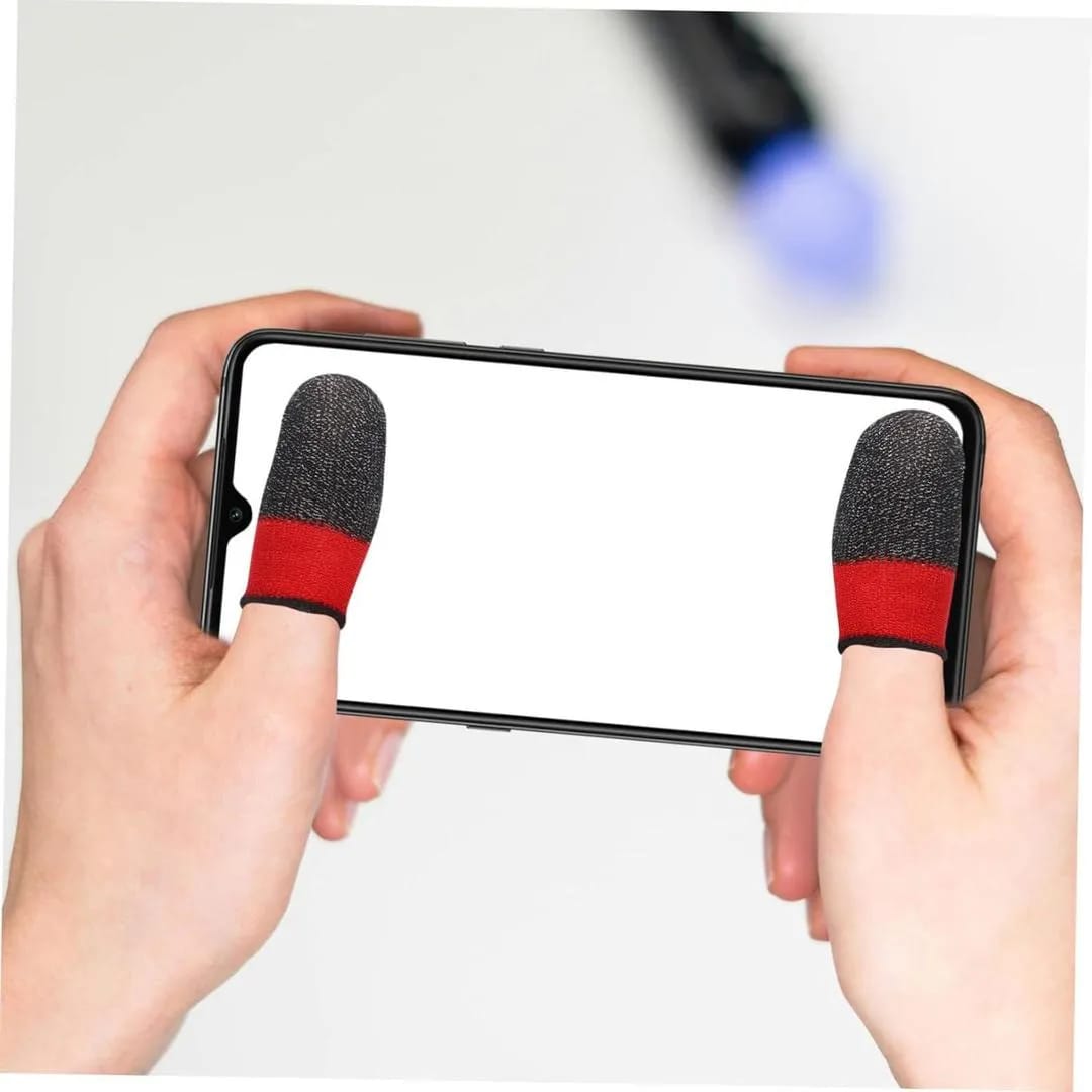 Double Color Gaming Thumb Sleeves Pair �Anti-Sweat Touch Control Finger Gloves for Mobile Gamers